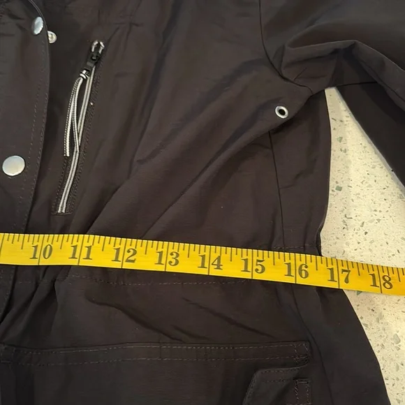 J Crew black raincoat with hood - Picture 8 of 12